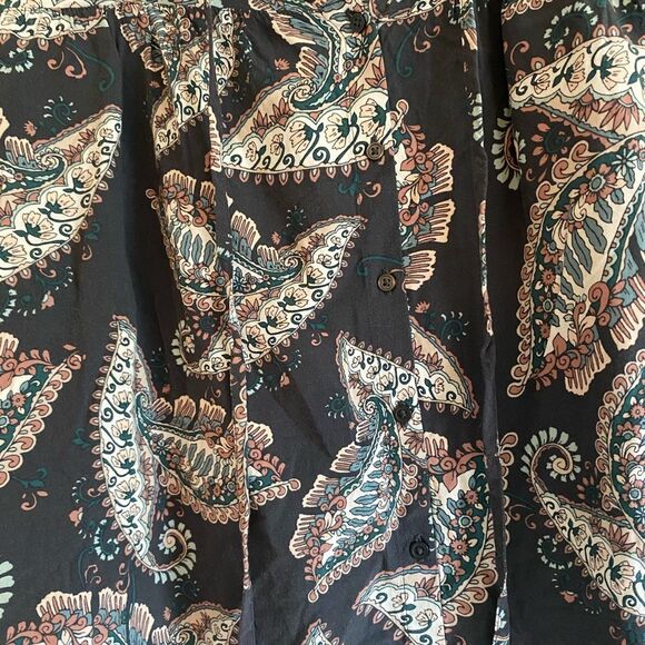 Loft Size Small Paisley Print Button Down Top - Picture 4 of 6
